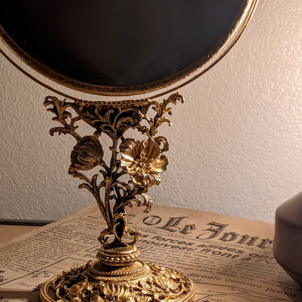 Antique French 'Beauty & Beast's Vanity Mirror